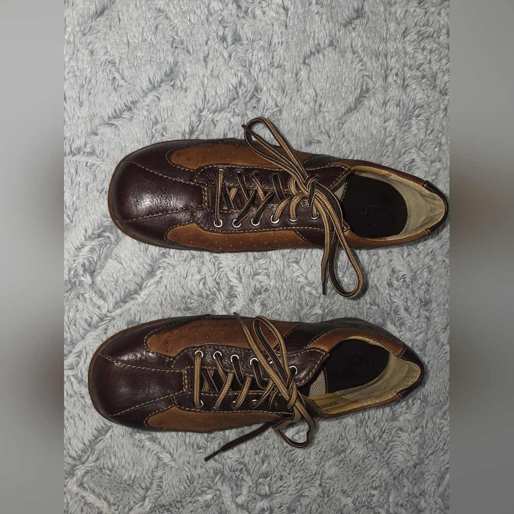 Born Brown and Tan Leather Flats